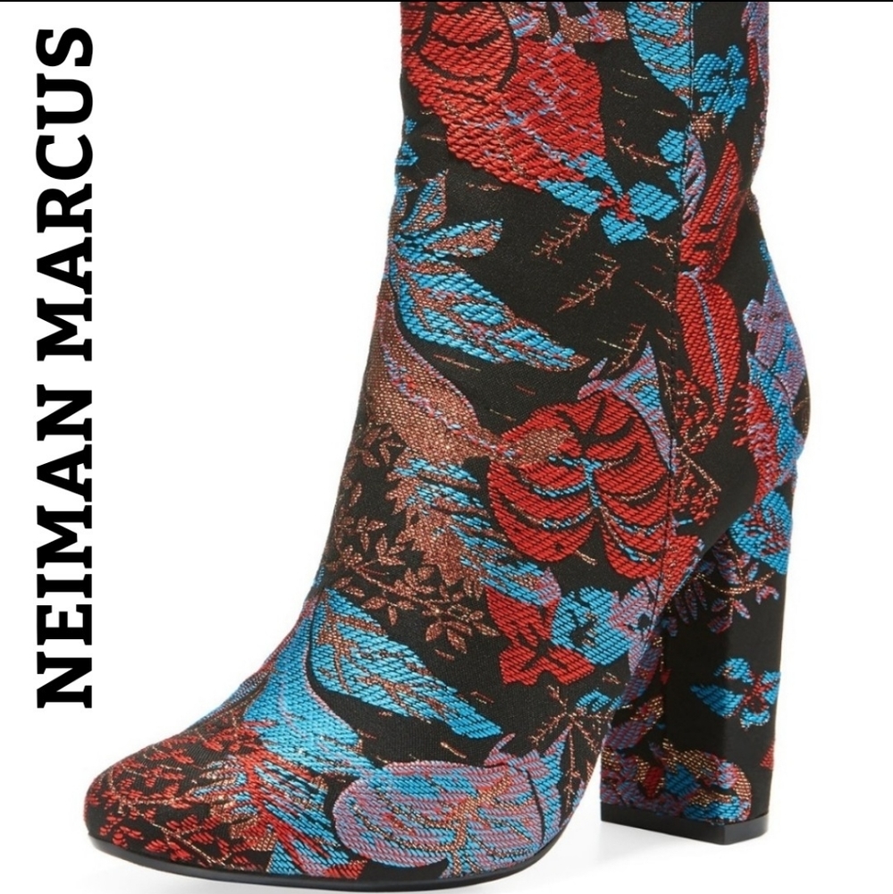 NEIMAN MARCUS Bucasia Floral Brocade Booties 6B - Picture 8 of 8